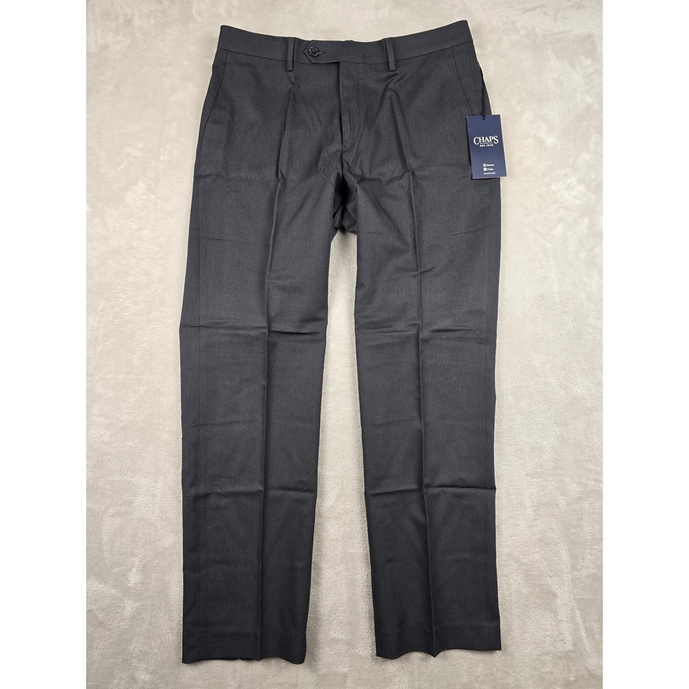 Chaps Suit Trouser Dress Pants Men 34x30 Gray Classic Fit Flat Front NWT